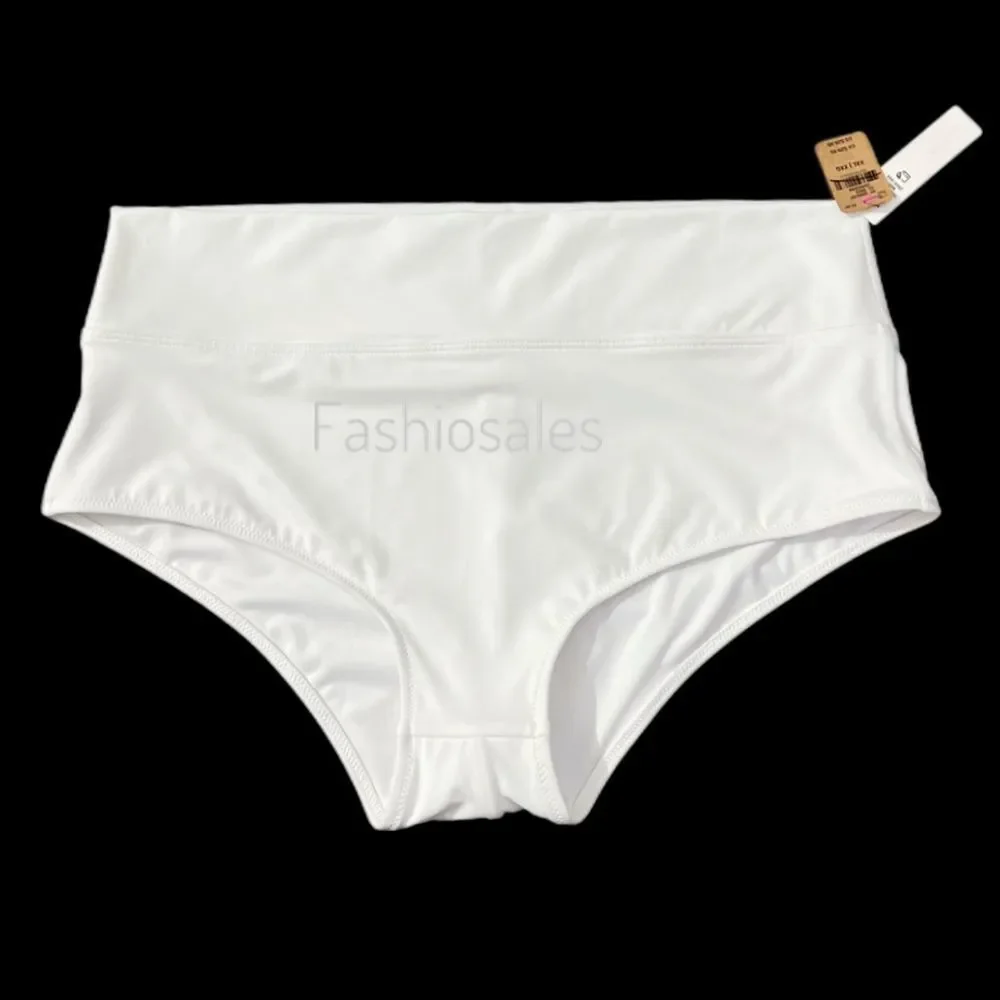 Victoria’s Secret Pink Swim High Waist Shortie Bikini Bottom Black Optic White - Picture 7 of 8